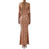 imagePRETTYGARDEN Maxi Dresses for Women 2025 Summer Halter Leopard Print Backless Sexy Bodycon Cocktail Beach Long DressKhaki Leopard