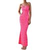 imagePRETTYGARDEN Maxi Dresses for Women 2025 Summer Halter Leopard Print Backless Sexy Bodycon Cocktail Beach Long DressZebra Rose Red
