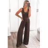 imagePRETTYGARDEN One Piece Jumpsuits 2025 Spring Sleeveless Tank Wide Leg Summer Casual Travel Airport Outfits Pants RompersBrown