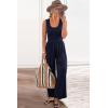 imagePRETTYGARDEN One Piece Jumpsuits 2025 Spring Sleeveless Tank Wide Leg Summer Casual Travel Airport Outfits Pants RompersNavy