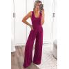 imagePRETTYGARDEN One Piece Jumpsuits 2025 Spring Sleeveless Tank Wide Leg Summer Casual Travel Airport Outfits Pants RompersPurple Red