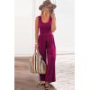 imagePRETTYGARDEN One Piece Jumpsuits 2025 Spring Sleeveless Tank Wide Leg Summer Casual Travel Airport Outfits Pants RompersPurple Red