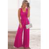 imagePRETTYGARDEN One Piece Jumpsuits 2025 Spring Sleeveless Tank Wide Leg Summer Casual Travel Airport Outfits Pants RompersRose Red