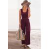 imagePRETTYGARDEN One Piece Jumpsuits 2025 Spring Sleeveless Tank Wide Leg Summer Casual Travel Airport Outfits Pants RompersWine Red