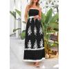 imagePRETTYGARDEN Summer Dress for Women 2025 Floral Sundress Spaghetti Strap Flowy Beach Vacation Boho Maxi DressesBlack White Floral