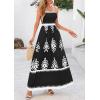 imagePRETTYGARDEN Summer Dress for Women 2025 Floral Sundress Spaghetti Strap Flowy Beach Vacation Boho Maxi DressesBlack White Floral