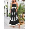 imagePRETTYGARDEN Summer Dress for Women 2025 Floral Sundress Spaghetti Strap Flowy Beach Vacation Boho Maxi DressesBlack White Floral