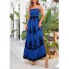 imagePRETTYGARDEN Summer Dress for Women 2025 Floral Sundress Spaghetti Strap Flowy Beach Vacation Boho Maxi DressesBlue Black Floral