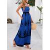 imagePRETTYGARDEN Summer Dress for Women 2025 Floral Sundress Spaghetti Strap Flowy Beach Vacation Boho Maxi DressesBlue Black Floral