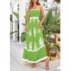 imagePRETTYGARDEN Summer Dress for Women 2025 Floral Sundress Spaghetti Strap Flowy Beach Vacation Boho Maxi DressesGreen Floral