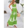 imagePRETTYGARDEN Summer Dress for Women 2025 Floral Sundress Spaghetti Strap Flowy Beach Vacation Boho Maxi DressesGreen Floral