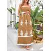 imagePRETTYGARDEN Summer Dress for Women 2025 Floral Sundress Spaghetti Strap Flowy Beach Vacation Boho Maxi DressesKhaki Floral