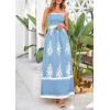 imagePRETTYGARDEN Summer Dress for Women 2025 Floral Sundress Spaghetti Strap Flowy Beach Vacation Boho Maxi DressesLight Blue White Floral
