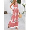 imagePRETTYGARDEN Summer Dress for Women 2025 Floral Sundress Spaghetti Strap Flowy Beach Vacation Boho Maxi DressesPink White Floral