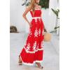 imagePRETTYGARDEN Summer Dress for Women 2025 Floral Sundress Spaghetti Strap Flowy Beach Vacation Boho Maxi DressesRed White Floral