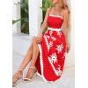 imagePRETTYGARDEN Summer Dress for Women 2025 Floral Sundress Spaghetti Strap Flowy Beach Vacation Boho Maxi DressesRed White Floral