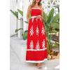 imagePRETTYGARDEN Summer Dress for Women 2025 Floral Sundress Spaghetti Strap Flowy Beach Vacation Boho Maxi DressesRed White Floral