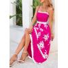 imagePRETTYGARDEN Summer Dress for Women 2025 Floral Sundress Spaghetti Strap Flowy Beach Vacation Boho Maxi DressesRose Red White Floral