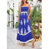imagePRETTYGARDEN Summer Dress for Women 2025 Floral Sundress Spaghetti Strap Flowy Beach Vacation Boho Maxi DressesRoyal Blue White Floral