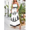 imagePRETTYGARDEN Summer Dress for Women 2025 Floral Sundress Spaghetti Strap Flowy Beach Vacation Boho Maxi DressesWhite Black Floral