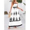 imagePRETTYGARDEN Summer Dress for Women 2025 Floral Sundress Spaghetti Strap Flowy Beach Vacation Boho Maxi DressesWhite Black Floral