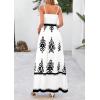 imagePRETTYGARDEN Summer Dress for Women 2025 Floral Sundress Spaghetti Strap Flowy Beach Vacation Boho Maxi DressesWhite Black Floral