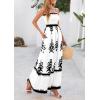 imagePRETTYGARDEN Summer Dress for Women 2025 Floral Sundress Spaghetti Strap Flowy Beach Vacation Boho Maxi DressesWhite Black Floral