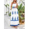 imagePRETTYGARDEN Summer Dress for Women 2025 Floral Sundress Spaghetti Strap Flowy Beach Vacation Boho Maxi DressesWhite Blue Floral