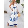 imagePRETTYGARDEN Summer Dress for Women 2025 Floral Sundress Spaghetti Strap Flowy Beach Vacation Boho Maxi DressesWhite Blue Floral