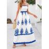 imagePRETTYGARDEN Summer Dress for Women 2025 Floral Sundress Spaghetti Strap Flowy Beach Vacation Boho Maxi DressesWhite Blue Floral