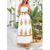 imagePRETTYGARDEN Summer Dress for Women 2025 Floral Sundress Spaghetti Strap Flowy Beach Vacation Boho Maxi DressesWhite Khaki Floral