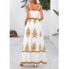 imagePRETTYGARDEN Summer Dress for Women 2025 Floral Sundress Spaghetti Strap Flowy Beach Vacation Boho Maxi DressesWhite Khaki Floral