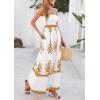 imagePRETTYGARDEN Summer Dress for Women 2025 Floral Sundress Spaghetti Strap Flowy Beach Vacation Boho Maxi DressesWhite Khaki Floral