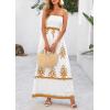 imagePRETTYGARDEN Summer Dress for Women 2025 Floral Sundress Spaghetti Strap Flowy Beach Vacation Boho Maxi DressesWhite Khaki Floral