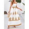 imagePRETTYGARDEN Summer Dress for Women 2025 Floral Sundress Spaghetti Strap Flowy Beach Vacation Boho Maxi DressesWhite Khaki Floral
