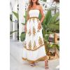 imagePRETTYGARDEN Summer Dress for Women 2025 Floral Sundress Spaghetti Strap Flowy Beach Vacation Boho Maxi DressesWhite Khaki Floral