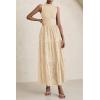 imagePRETTYGARDEN Summer Dresses for Women 2025 Casual Eyelet Sleeveless Wedding Guest Maxi Dress Tank Top Sundress with PocketsBeige