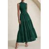 imagePRETTYGARDEN Summer Dresses for Women 2025 Casual Eyelet Sleeveless Wedding Guest Maxi Dress Tank Top Sundress with PocketsDark Green