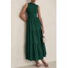 imagePRETTYGARDEN Summer Dresses for Women 2025 Casual Eyelet Sleeveless Wedding Guest Maxi Dress Tank Top Sundress with PocketsDark Green