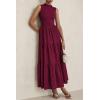 imagePRETTYGARDEN Summer Dresses for Women 2025 Casual Eyelet Sleeveless Wedding Guest Maxi Dress Tank Top Sundress with PocketsJujube Red