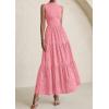 imagePRETTYGARDEN Summer Dresses for Women 2025 Casual Eyelet Sleeveless Wedding Guest Maxi Dress Tank Top Sundress with PocketsPink