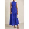 imagePRETTYGARDEN Summer Dresses for Women 2025 Casual Eyelet Sleeveless Wedding Guest Maxi Dress Tank Top Sundress with PocketsRoyal Blue
