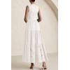 imagePRETTYGARDEN Summer Dresses for Women 2025 Casual Eyelet Sleeveless Wedding Guest Maxi Dress Tank Top Sundress with PocketsWhite