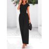 imagePRETTYGARDEN Summer Jumpsuits for Women Dressy 2025 Ribbed Cap Sleeve Wide Leg Pants Rompers Elegant Casual One Piece OutfitsBlack