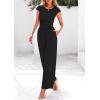 imagePRETTYGARDEN Summer Jumpsuits for Women Dressy 2025 Ribbed Cap Sleeve Wide Leg Pants Rompers Elegant Casual One Piece OutfitsBlack