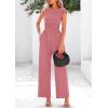 imagePRETTYGARDEN Summer Jumpsuits for Women Dressy 2025 Ribbed Cap Sleeve Wide Leg Pants Rompers Elegant Casual One Piece OutfitsDusty Pink