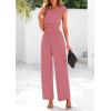 imagePRETTYGARDEN Summer Jumpsuits for Women Dressy 2025 Ribbed Cap Sleeve Wide Leg Pants Rompers Elegant Casual One Piece OutfitsDusty Pink