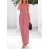imagePRETTYGARDEN Summer Jumpsuits for Women Dressy 2025 Ribbed Cap Sleeve Wide Leg Pants Rompers Elegant Casual One Piece OutfitsDusty Pink
