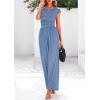 imagePRETTYGARDEN Summer Jumpsuits for Women Dressy 2025 Ribbed Cap Sleeve Wide Leg Pants Rompers Elegant Casual One Piece OutfitsLight Grey Blue