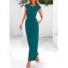 imagePRETTYGARDEN Summer Jumpsuits for Women Dressy 2025 Ribbed Cap Sleeve Wide Leg Pants Rompers Elegant Casual One Piece OutfitsMalachite Green